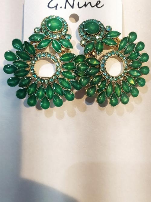 earrings for woman green color - 18299473 - Very Small Image - 1