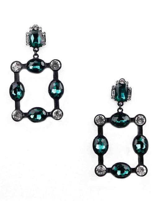 green metal drop earring - 18299486 - Very Small Image - 1