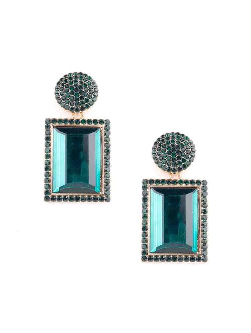 green metal drop earring - 18299492 - Very Small Image - 1
