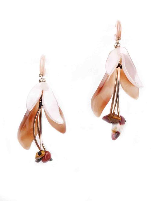 orange metal drop earring - 18299540 - Very Small Image - 1