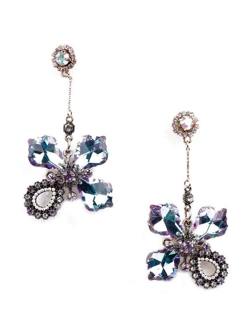 pink metal drop earring - 18299552 - Very Small Image - 1