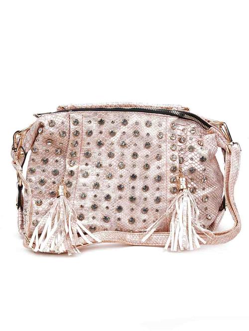 pink embellished regular sling bag - 18299598 - Very Small Image - 1