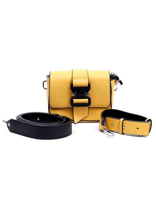 yellow solid regular sling bag - 18299608 - Very Small Image - 1