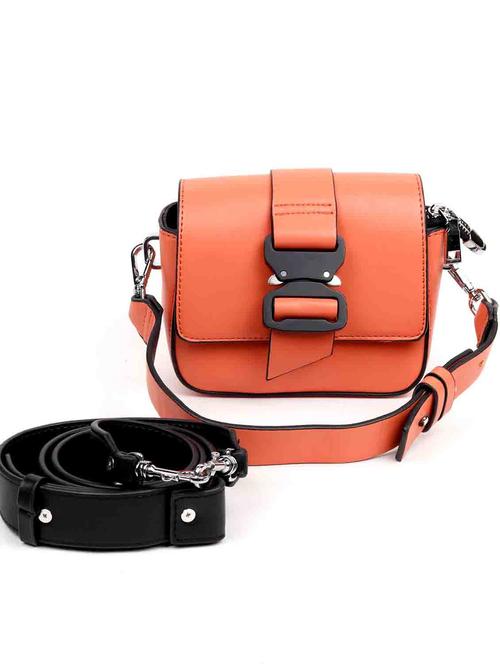 orange solid regular sling bag - 18299612 - Very Small Image - 1
