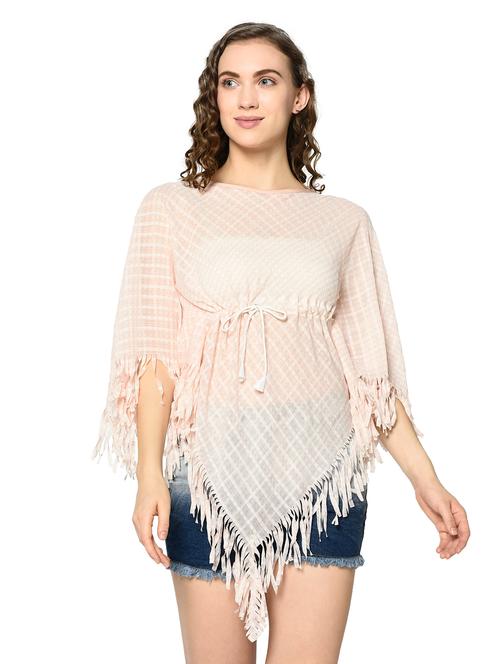 tie front fringed hem top - 18299808 - Very Small Image - 1