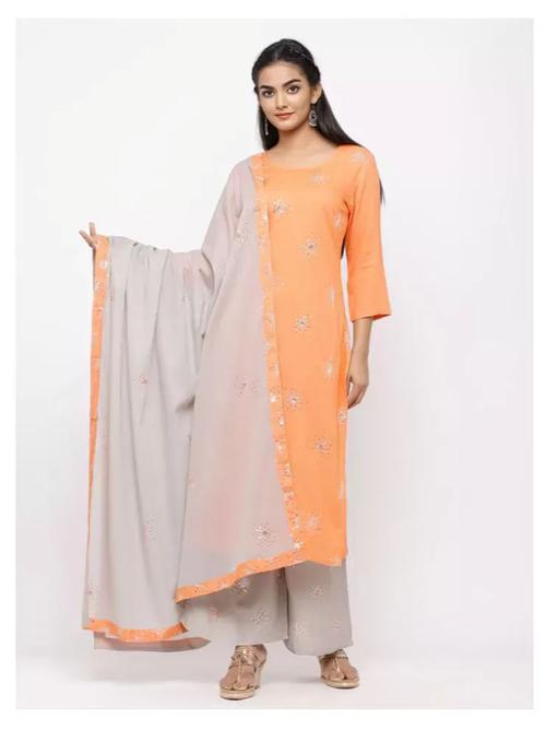 ladies rayon kurti ,palazzo with dupatta - 18299821 - Very Small Image - 1