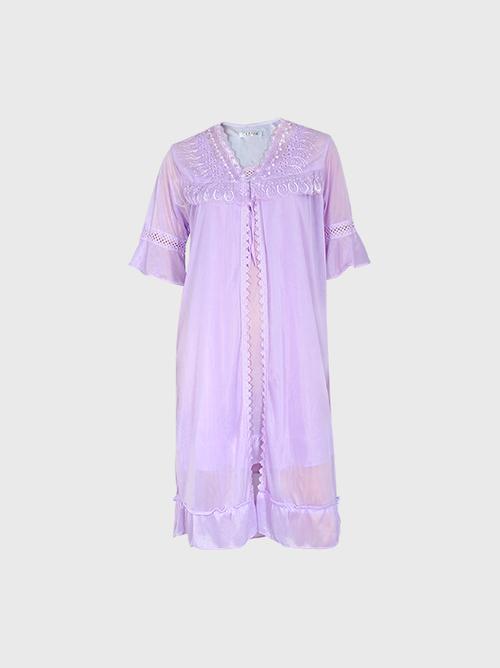 ladies satin nighties purple color - 18300049 - Very Small Image - 1