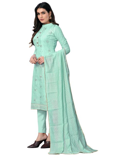 straight pant unstitched suit set - 18300990 - Very Small Image - 1