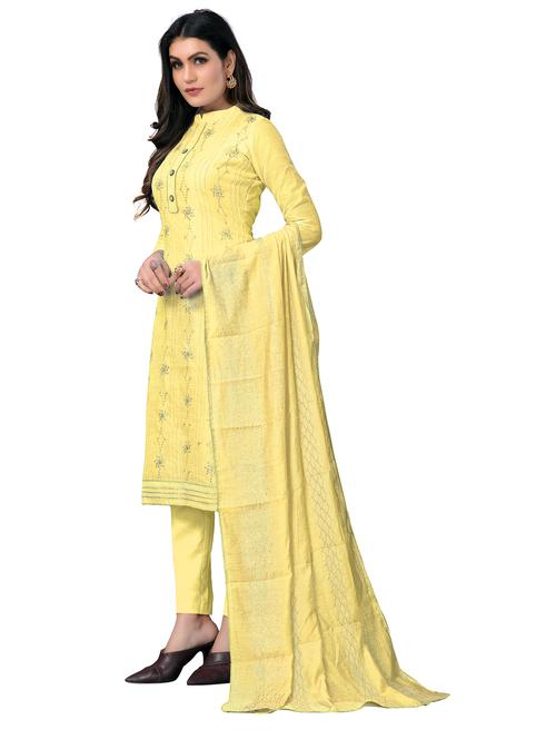 straight pant unstitched suit set - 18300991 - Very Small Image - 1