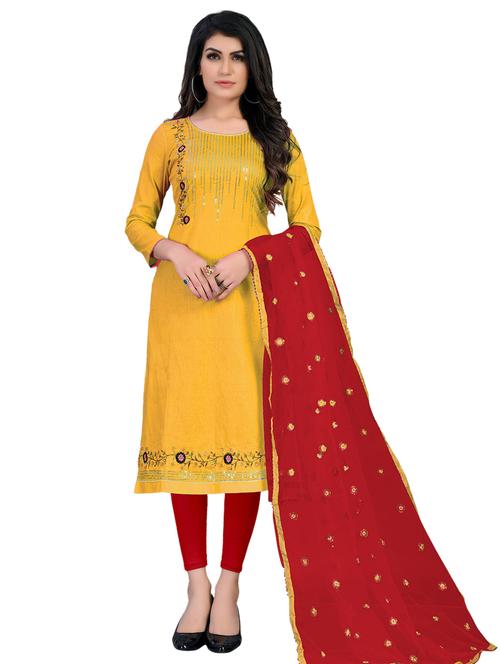 yellow unstitched suit set - 18301042 - Very Small Image - 1