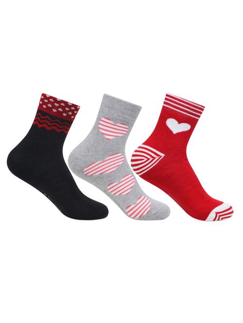 women pack of 3 printed ankle length socks - 18301265 - Very Small Image - 1