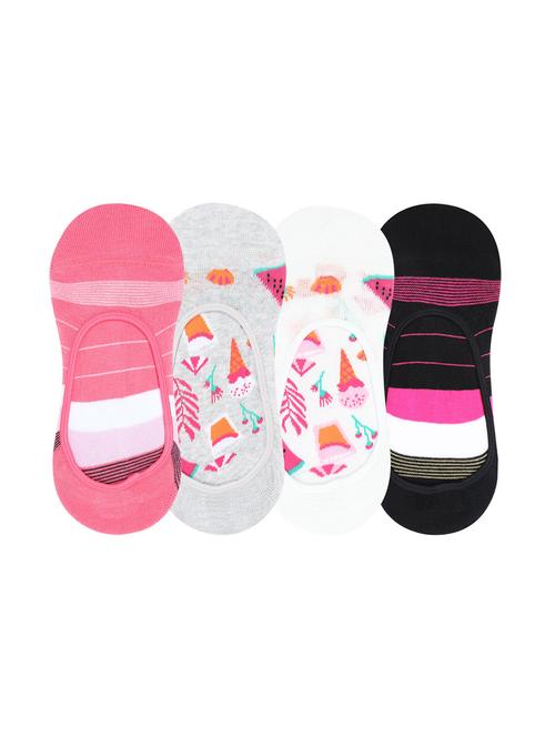 women pack of 4 printed no show socks - 18301266 - Very Small Image - 1