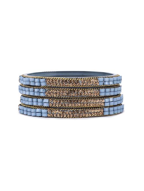 chin pattern glossy finish bangle set - 18301349 - Very Small Image - 1