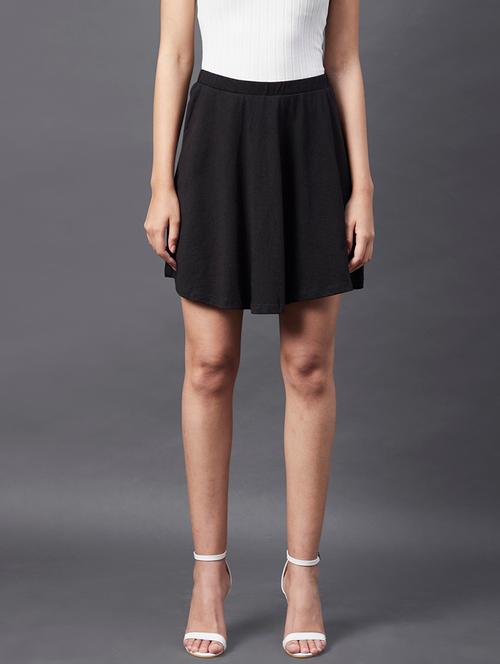 mid rise solid skater skirt - 18301700 - Very Small Image - 1