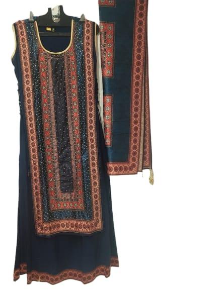 designer kurta bottom dupatta set - 18301824 - Very Small Image - 1