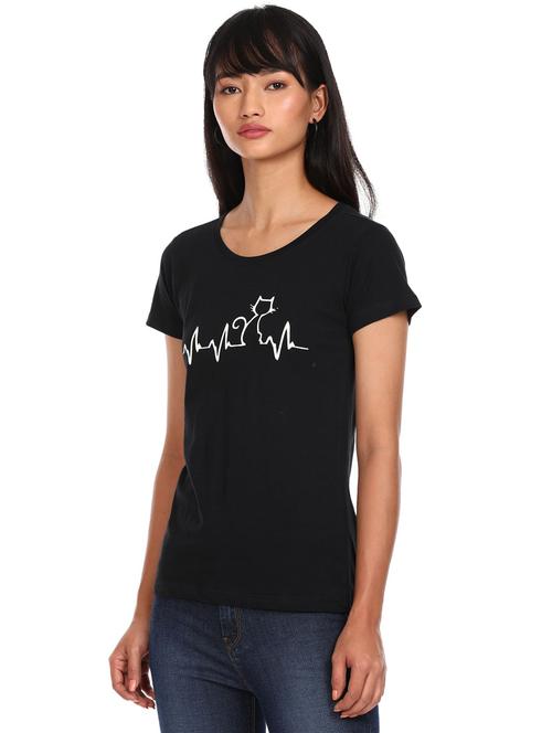round neck graphic print t-shirt - 18301866 - Very Small Image - 1