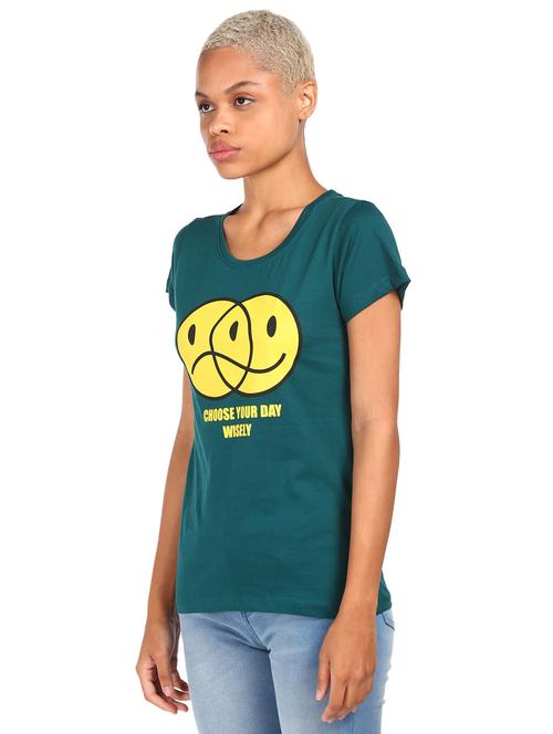 round neck graphic print t-shirt - 18301870 - Very Small Image - 1