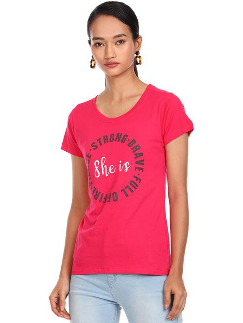 round neck graphic print t-shirt - 18301877 - Very Small Image - 1