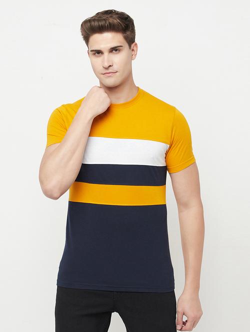 yellow color block t-shirt - 18302385 - Very Small Image - 1
