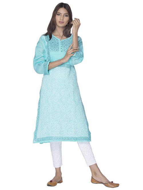 women's straight kurta - 18302464 - Very Small Image - 1
