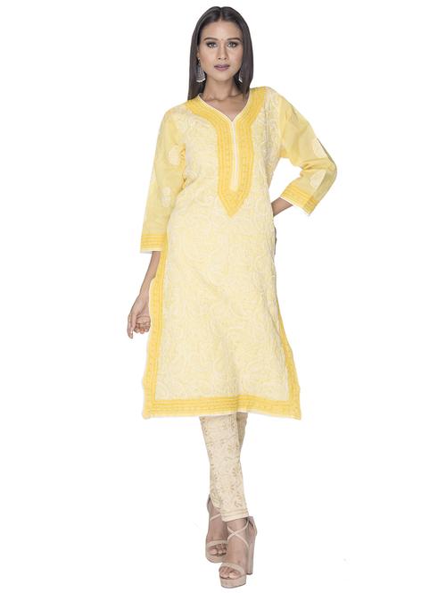 women's straight kurta - 18302496 - Very Small Image - 1