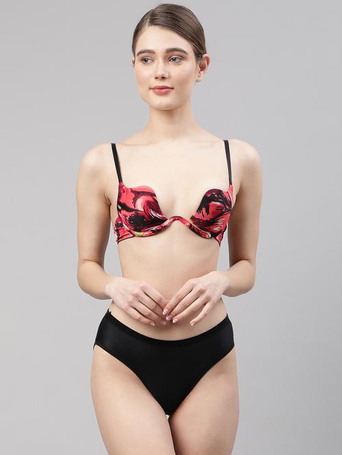 multi colored printed bras and panty set - 18302573 - Very Small Image - 1