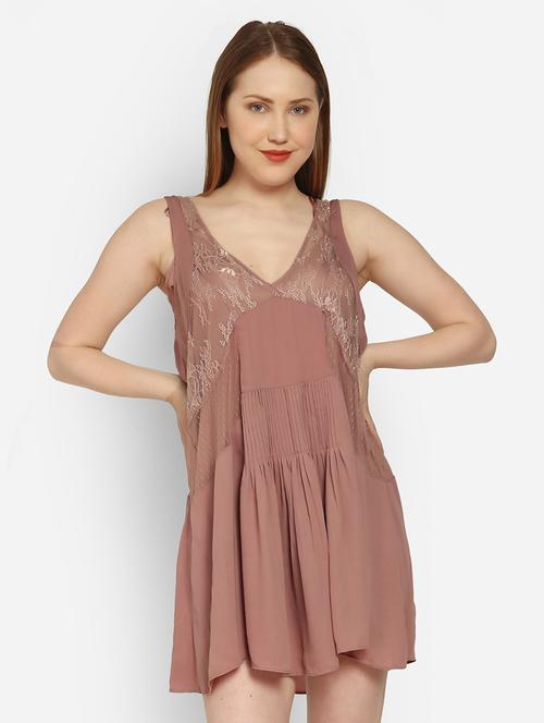 v-neck embellished a-line dress - 18302741 - Very Small Image - 1