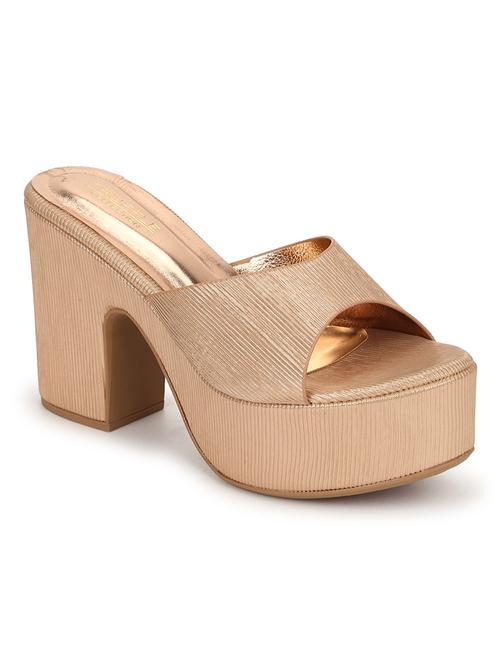 gold pu mules sandals - 18302971 - Very Small Image - 1
