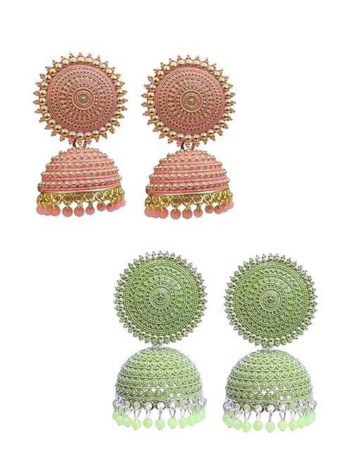 gold brass jhumka earring - 18303274 - Very Small Image - 1