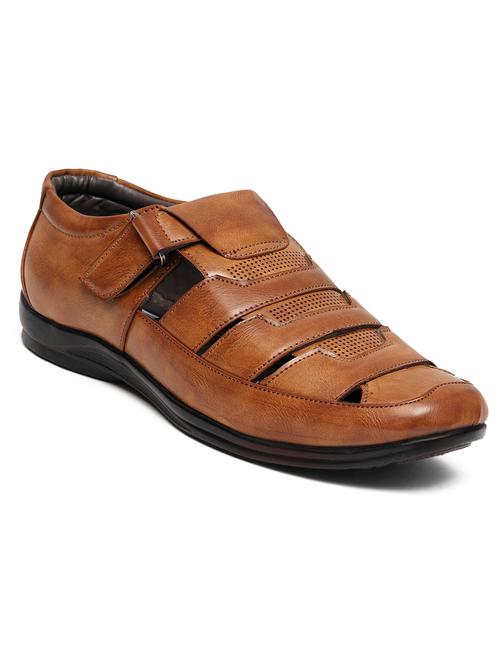 tan synthetic & mesh slip on sandals - 18303404 - Very Small Image - 1