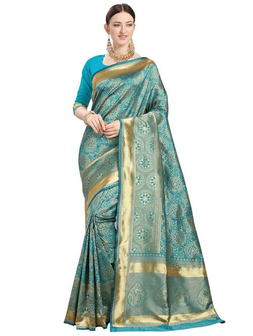 self design woven saree - 18303522 - Very Small Image - 1