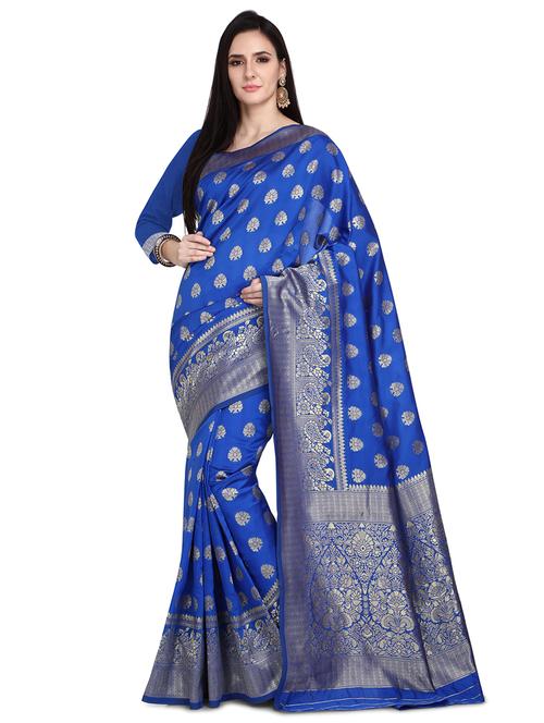 jacquard work woven saree with blouse - 18303562 - Very Small Image - 1