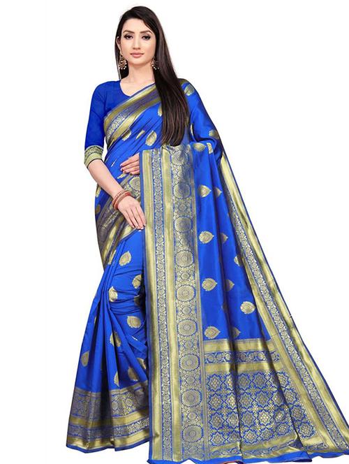 jacquard work woven saree with blouse - 18303571 - Very Small Image - 1