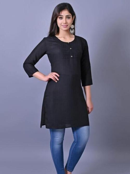 ladies cotton kurti black color - 18303846 - Very Small Image - 1