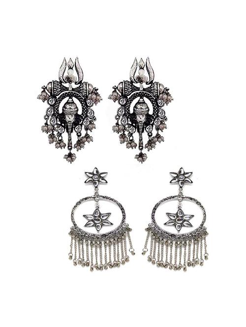 silver zinc studs earring - 18304290 - Very Small Image - 1