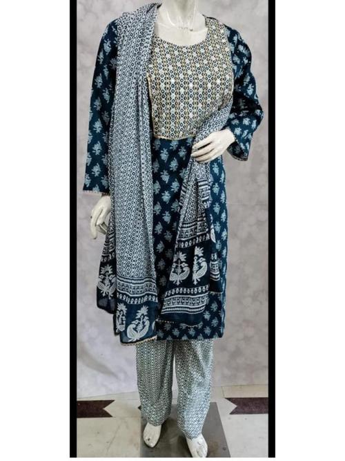 ladies suit dupatta with trousers blue - 18304313 - Very Small Image - 1