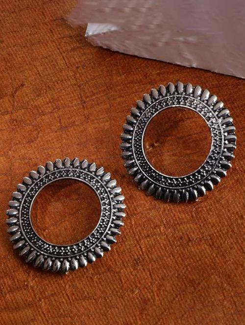 silver zinc jhumka earring - 18304345 - Very Small Image - 1