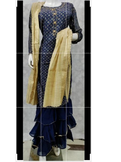 sharara suit with dupatta - 18305027 - Very Small Image - 1
