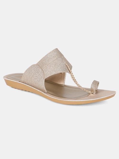 gold pu flat forms sandals - 18305140 - Very Small Image - 1