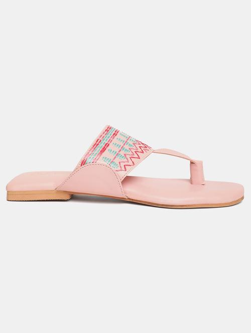 pink pu flat forms sandals - 18305156 - Very Small Image - 1