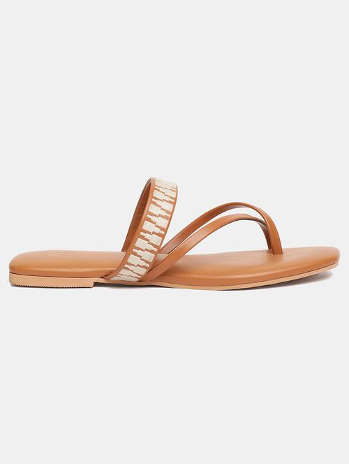 tan pu flat forms sandals - 18305204 - Very Small Image - 1