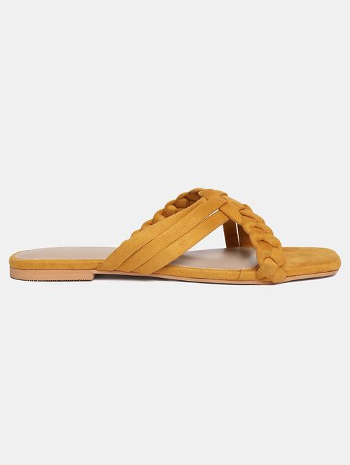 yellow suede flat forms sandals - 18305208 - Very Small Image - 1