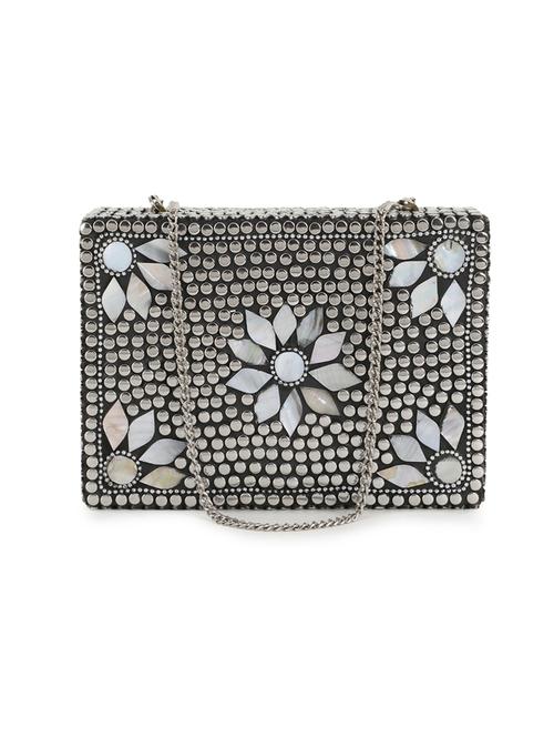 silver embellished box clutch - 18305582 - Very Small Image - 1