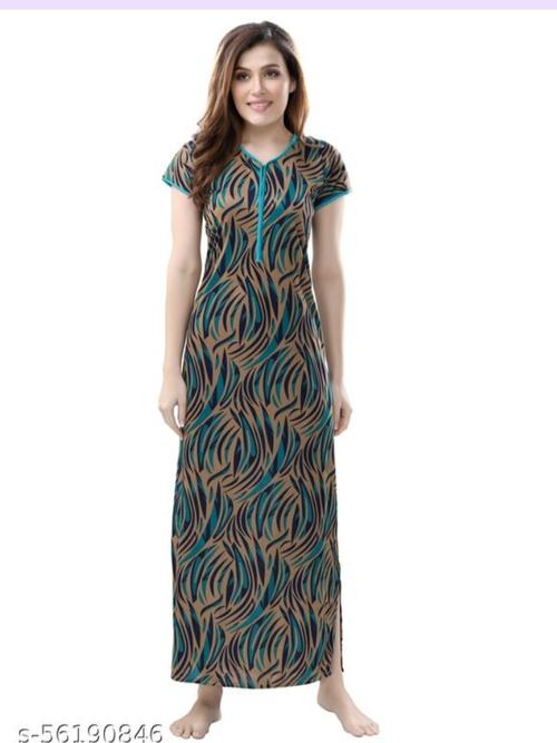 ladies cotton printed nighties multi color - 18305648 - Very Small Image - 1