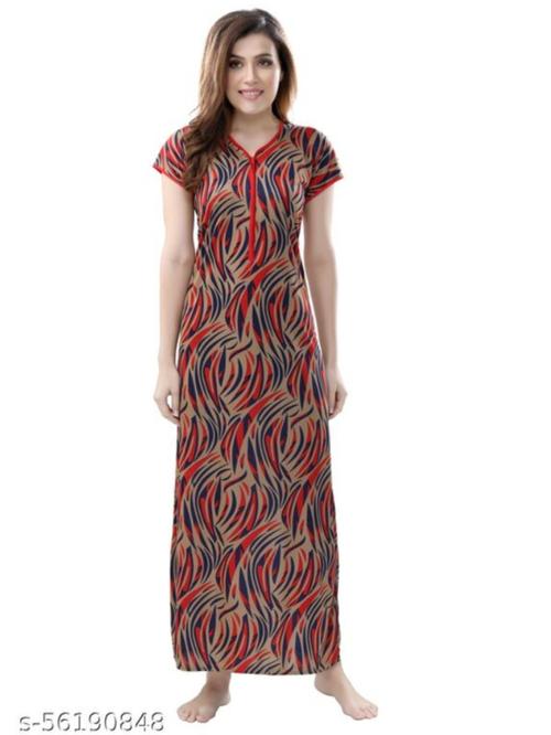 ladies cotton printed nighties multi color - 18305649 - Very Small Image - 1
