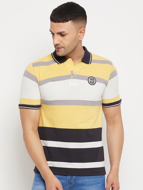 yellow striped polo t-shirt - 18305681 - Very Small Image - 1