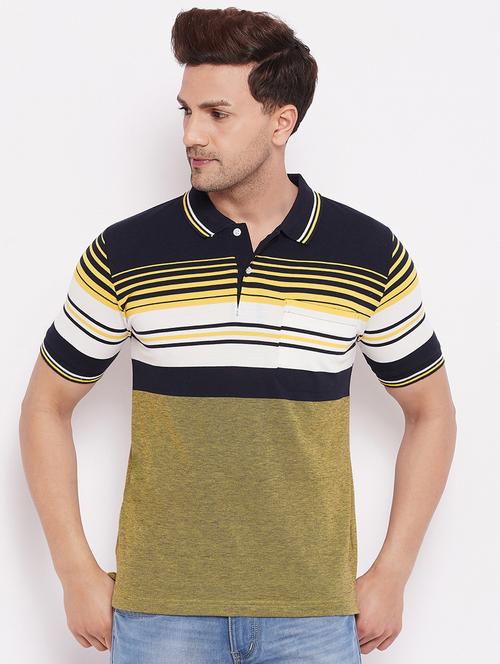 yellow striped polo t-shirt - 18305695 - Very Small Image - 1