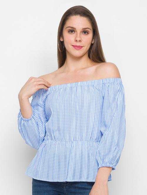 women's peplum off shoulder top - 18305745 - Very Small Image - 1