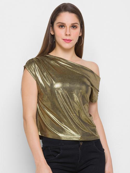 one shoulder asymmetric solid regular top - 18305748 - Very Small Image - 1