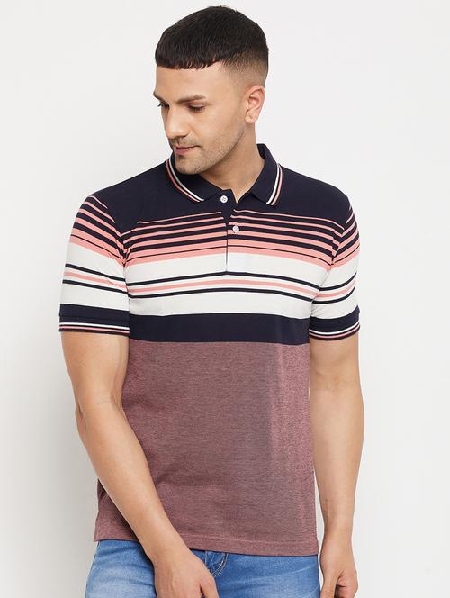 pink striped polo t-shirt - 18305767 - Very Small Image - 1